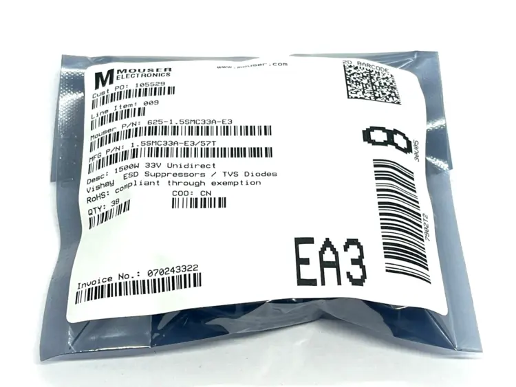 New | in-Stock Vishay 1.5SMC33A-E3/57T Surge Protectors Michigan US | Maverick Industrial Sales #1495808