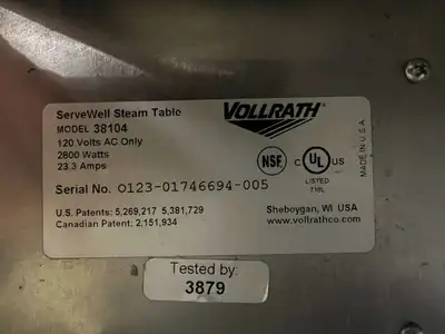 Used Vollrath Used 61" Vollrath Servewell 4 well Stainless Steel Steam Table 120V 2800W - TH1 Steam Tables (Food) Illinois US | Falcon Restaurant Supply #1374928