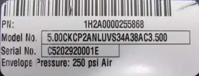 NEW PARKER 1H2A0000255868 CYLINDER 5.00CKCP2ANLUVS34A38AC3.5.00