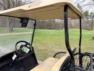 (1) 2015 E-Z-Go golf cart with a Kawasaki gas engine, does not include Club canopy, includes ball wa...
