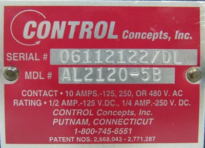 USED CONTROL CONCEPTS AL2120-5B SPEED SWITCH AL21205B