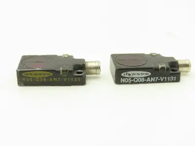 Banner N05-Q08-AN7-V1131 Proximity Sensor 2.5-61mm Range Lot of 2