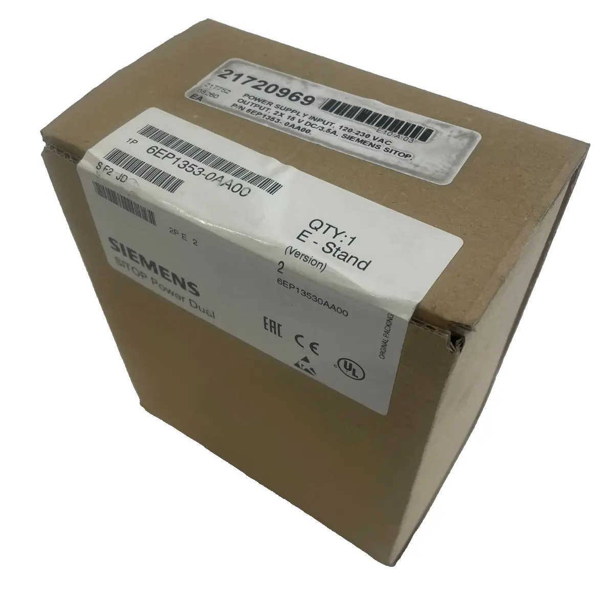 NEW SEALED SIEMENS 6EP1353-0AA00 POWER SUPPLY 120-230VAC 15VDC 3.5A 6EP13530AA00