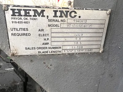 2012 HEM VT120 HA-60 TS Saws, Band, Vertical | Westbrook Engineering (14)