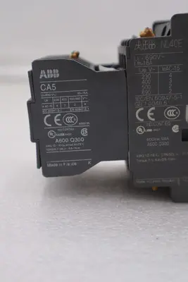 ABB CA5 Auxiliary Contact Block A600-Q300 AWG 12-16 CU Used #3592