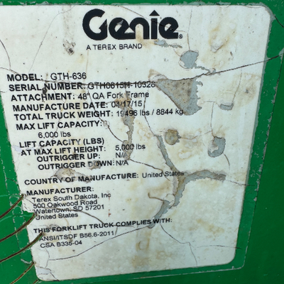 Used 2015 Genie GTH-636 Telehandlers Florida US | Stack Equipment #1271264