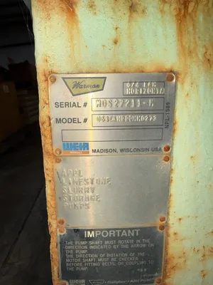 Used WARMAN 064EAHRRQMM273 Pumps South Carolina US | Yellow Tag Capital Recovery #1328037