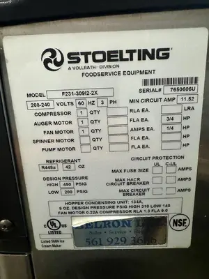 Used 2022 STOELTING F231-30912-2X Ice Cream Equipment Ohio US | Palm Beach Restaurant Equipment, LLC #1421241