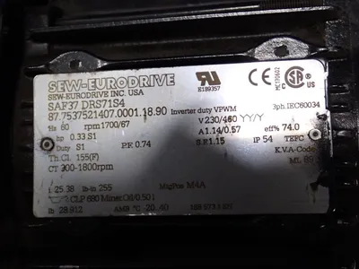 Sew-eurodrive .33 Hp Gear Drive