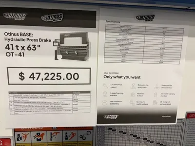 NEW 2024 OTINUS OTINUS HYDRAULIC PRESS BRAKE 44 T X 63″ OT-41