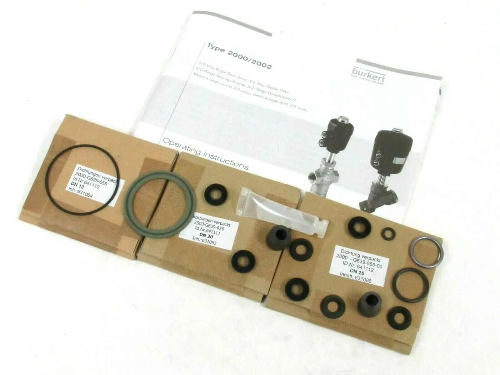 NEW BURKERT 00011373 SET5-2000 2-WEGE SOLENOID VALVE REPAIR KIT