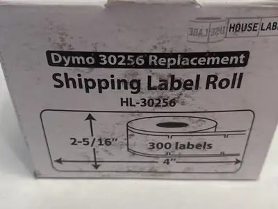 USED HOUSE LABELS REPLACEMENT LABEL ROLL 2-5/16" X 4" 300/ROLL WHITE