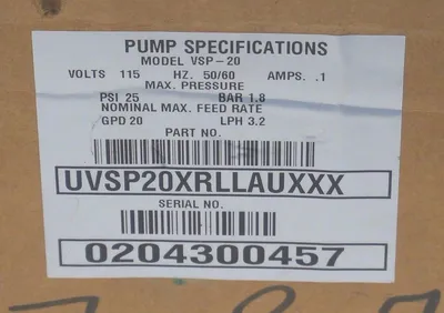 USED PULSAFEEDER VSP-20 PUMP ASSEMBLY UVSP20XRLLAUXXX