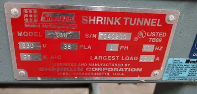 Used SHANKLIN T-6H Shrink Tunnels California US | BakeryEquipment.com #1555501