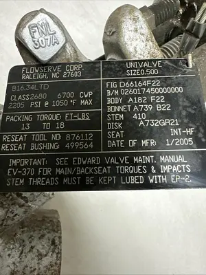 New | in-Stock FLOWSERVE D66164F22 Misc Electrical & Power Parts Ohio US | Surplus Asset Holdings #1241984