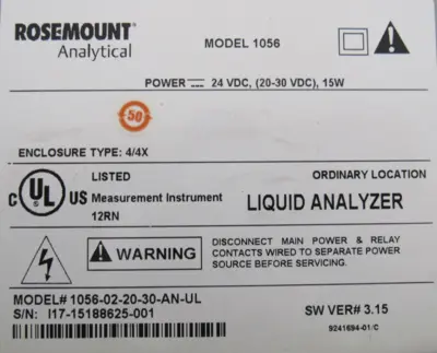 NEW ROSEMOUNT 1056-02-20-30-AN-UL LIQUID ANALYZER 1056022030ANUL
