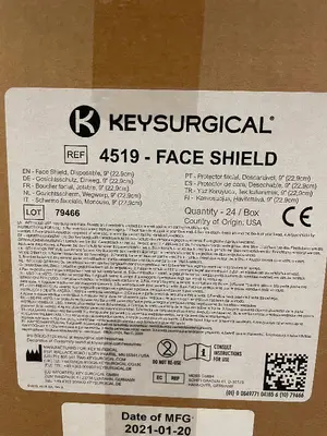 Box of 24 Disposable Face Shields - Key Surgical 4519