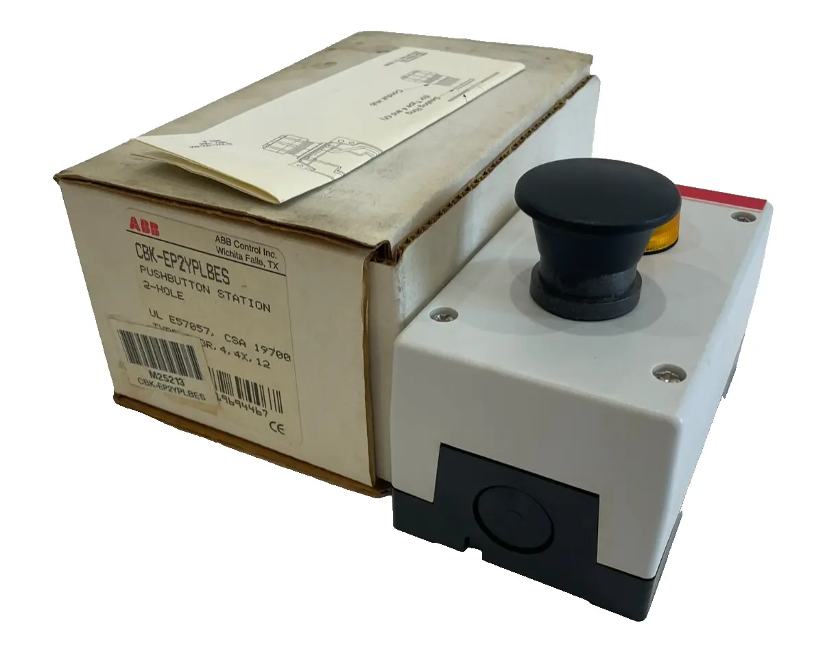 NEW ABB CBK-EP2YPLBES 2 HOLE PUSHBUTTON STATION CBKEP2YPLBES