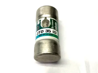 USED LITTELFUSE CURRENT LIMITING TIME DELAY INDICATOR FUSE CLASS J 600VAC 35A