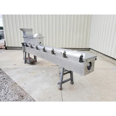 Used 8"dia. Stainless Steel Single Auger Steam Cheese Cooker Conveyor Processor