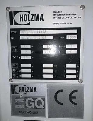 HOLZMA OPTIMAT HPP 11/32, 10' HORIZONTAL FRONT LOADING PANEL SAW