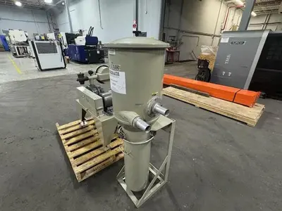 USED CONAIR PD-5 5 HP VACUUM PUMP WITH DUST COLLECTOR