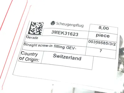 NEW SCHEUGENPFLUG STRAIGHT SCREW-IN FITTING GEV