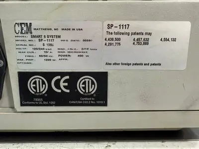 Cem Smart System 5 Microwave Moisture Analyzer 120/240Vac 10/A (12.6.8)