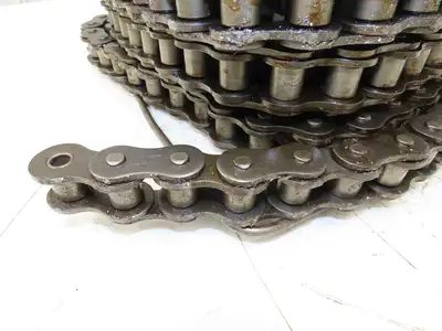 RS100 Roller Chain 1 Strand 1.250" Pitch 3/4" Rollers Large Reel 36 Feet Length