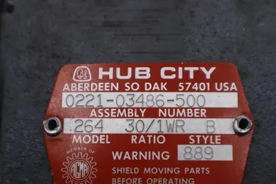 HUB CITY 0221-03486-500 MODEL 264 STYLE B GEAR REDUCER STOCK #M-55