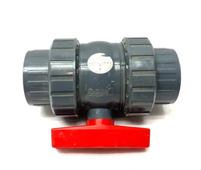 USED SHYOULI PVC DN65 DOUBLE UNION BALL VALVE 3"