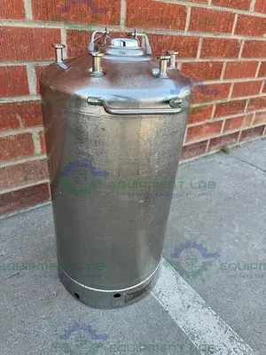 USED ALLOY PRODUCTS 45 LITER STAINLESS STEEL PRESSURE VESSEL 130 PSI
