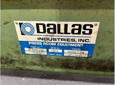 USED DALLAS DRFE-424; DPS-3-7-24RH; DJR-20,000#X24; LC-20000X24