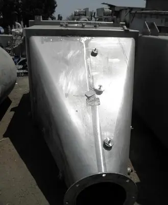 Hopper, 200 CF, S/st, 5' x 5' x 10', Cone Btm, #S741233