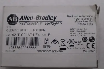 Allen Bradley 42JT-C2LAT1-F4 Photoelectric Sensor Clear Object Detect #H1230A