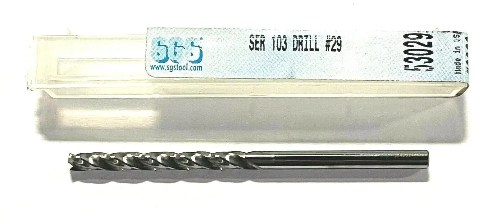 SGS #29 Solid Carbide Drill 5xD 150° Point Angle 3 Flute USA Made