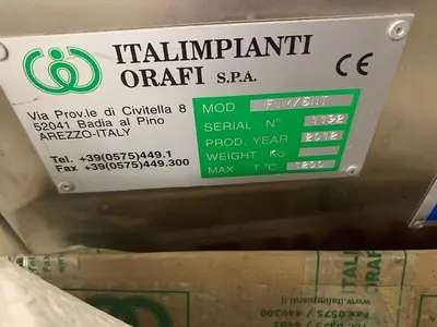 6677-185 NEW *IN STOCK* Italimpianti FIM/5NT Melting Furnace for Gold and Silver Alloys – 5.1 kW, 6 kg Au, Manual Extraction S/N 1192