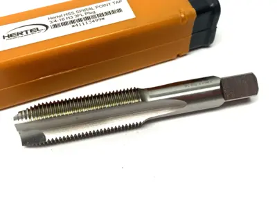 USED HERTEL SPIRAL POINT TAP: 3/4-16 UNF, 3 FLUTES, PLUG CHAMFER, 3B CLASS