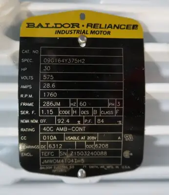 NEW BALDOR 09G164Y375H2