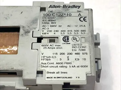 Used Allen-Bradley Series A Contactor 12A 3P 600VAC PLC Contactors Michigan US | Maverick Industrial Sales #1402100
