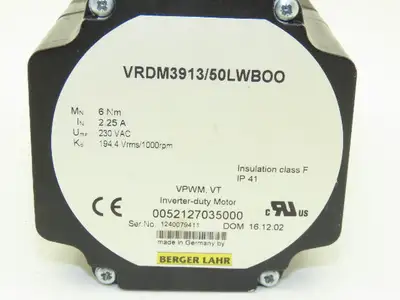 Berger Lahr 0052127035000 VRDM3913/50LWBOO Servo Stepper Motor 230V 6Nm