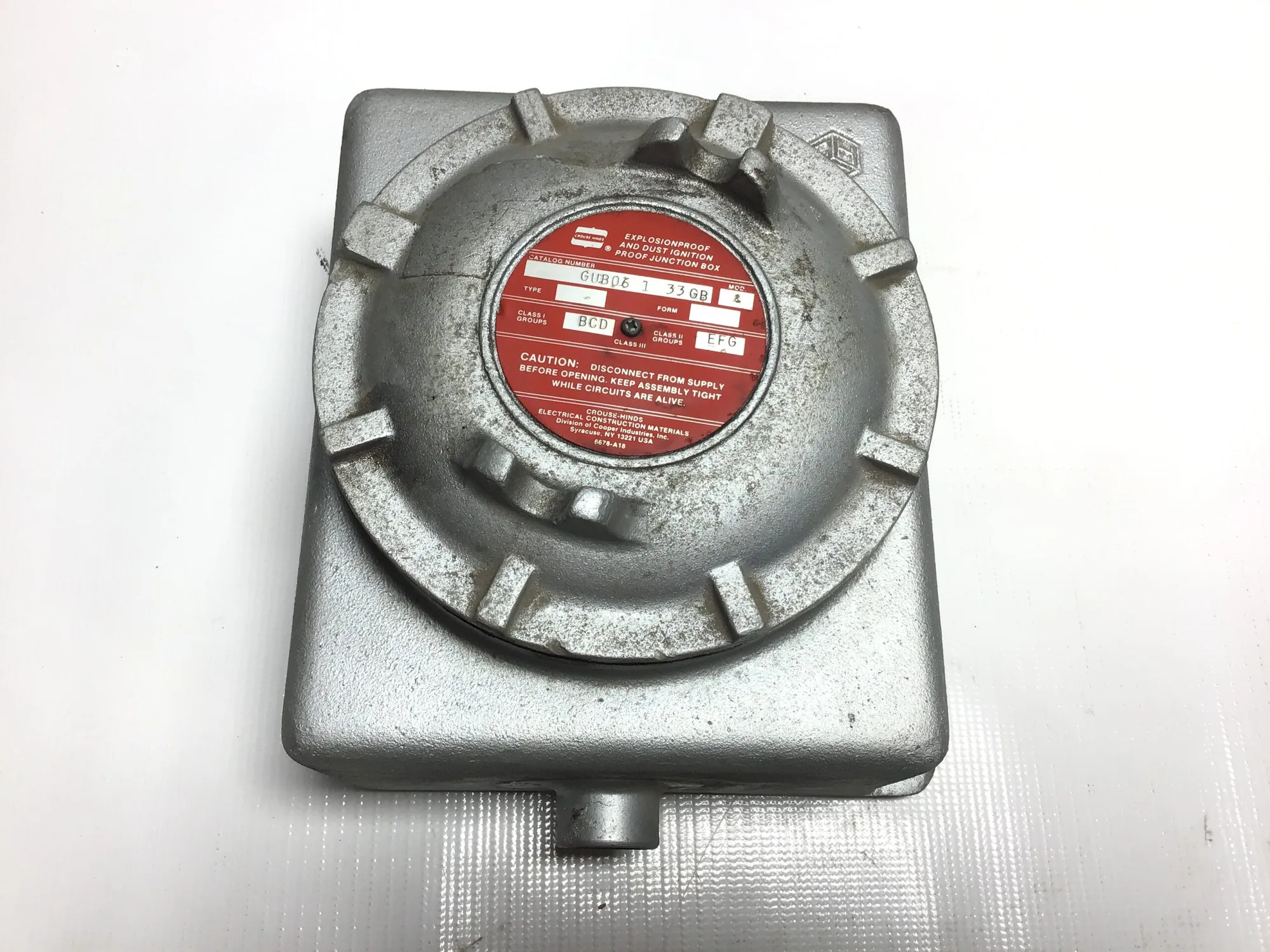 Crouse-Hinds 2 – GUB06 1 33 GB Explosionproof and Dust Ignition Proof Junction Box
