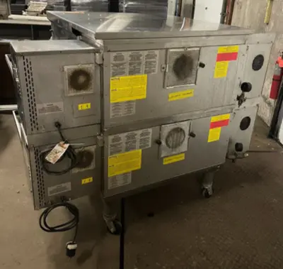 182-0185 Middleby Marshall PS638G Double-stack Gas Conveyor Ovens on Casters