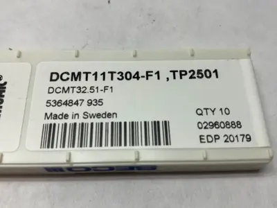 NEW SECO DURATOMIC TURNING INSERT DCMT11T304-F1, TP2501