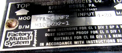 USED MOORE 771-8BNF2 TRANSDUCER INPUT 4-20 77A8BNF2