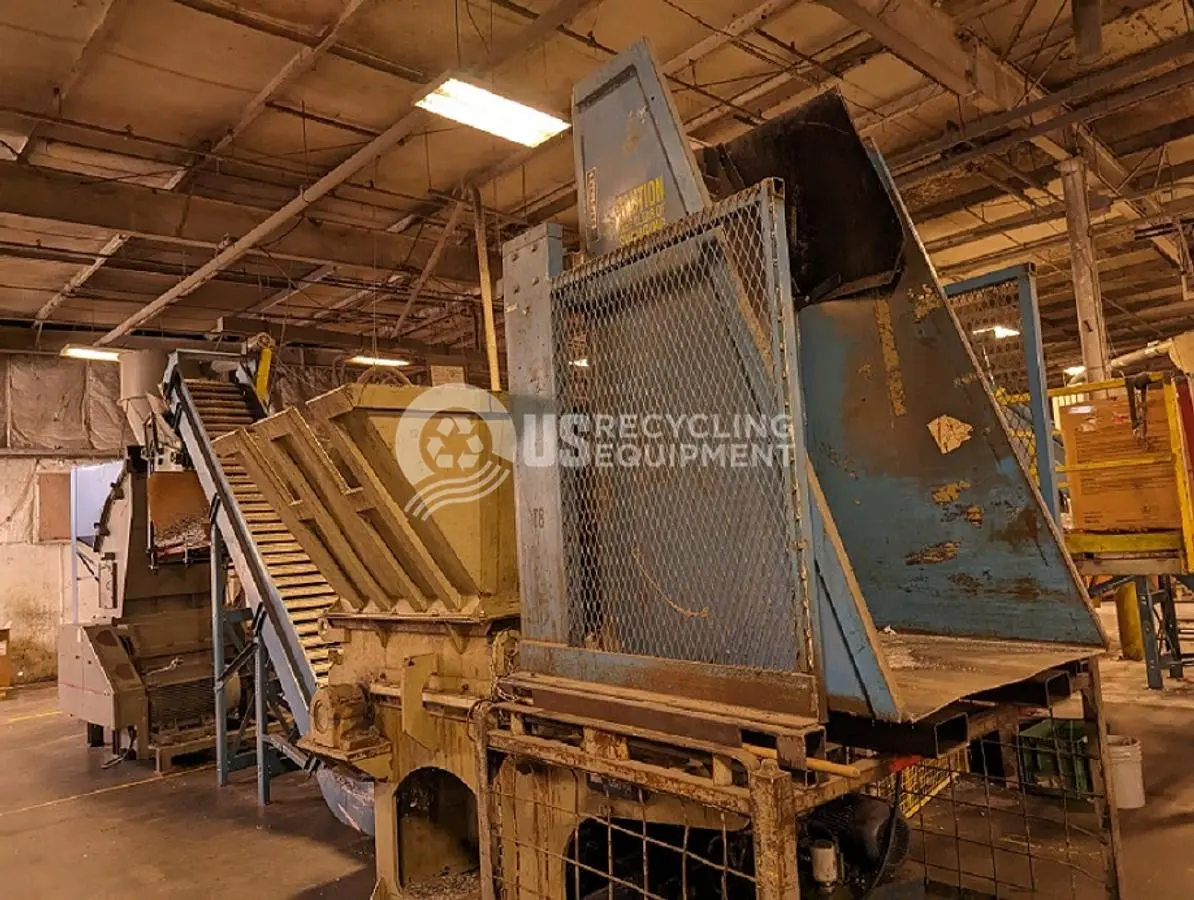 USED RETECH SHREDDER/GRANULATOR/CONVEYOR SYSTEM