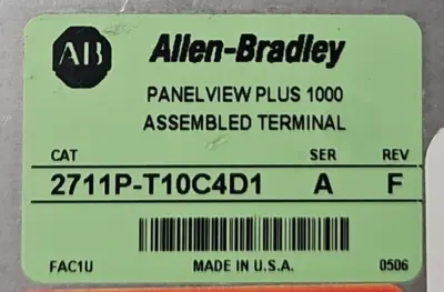 Allen Bradley 2711P-RDT10C ser A PanelView/ 2711P-T10C4D1 (BIN425)