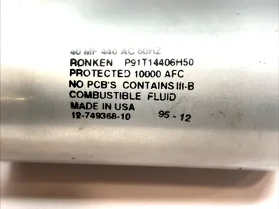 USED RONKEN CAPACITOR 30MF 440VAC 60HZ