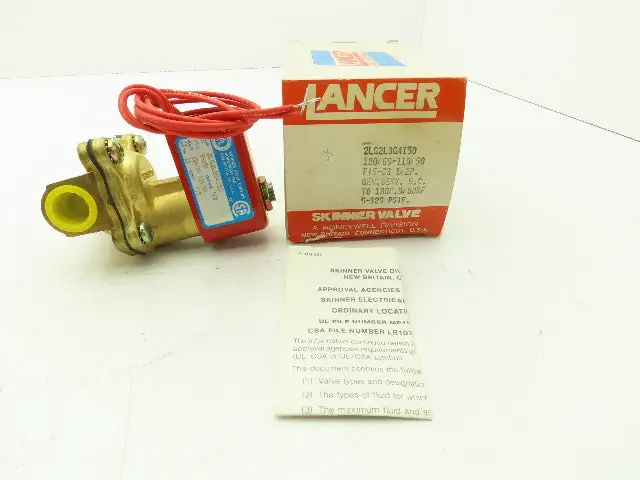 Lancer 2LG2LBG4150 2-Way Skinner Solenoid Valve 1/2"NTP N.C. 5-150 PSI. 120v