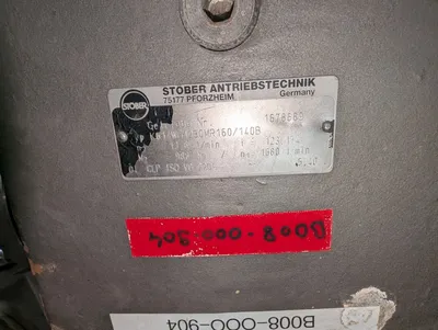 Reliance Stober 2HP Geared Motor Assembly 1680 IN 13.6 OUT K614WG1230MR160 Used
